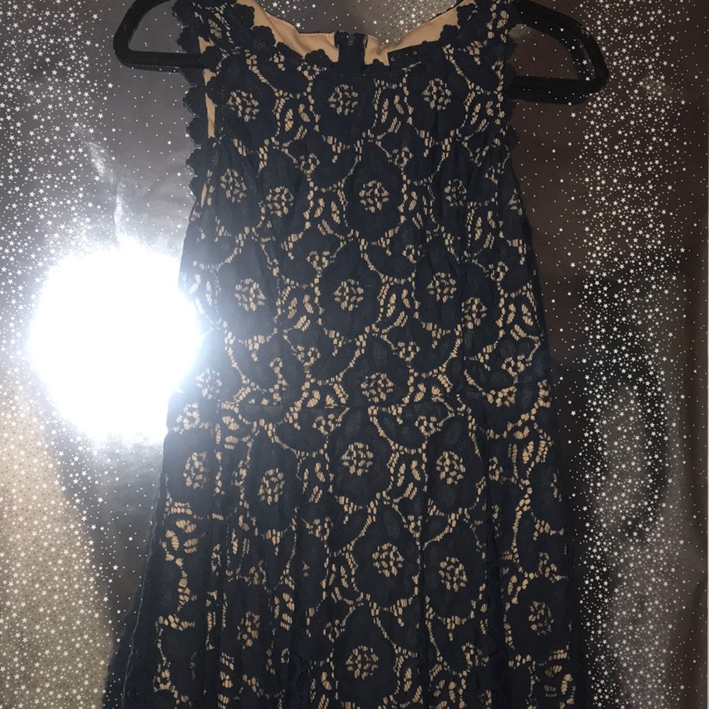 LACE FIT AND FLARE MINI DRESS